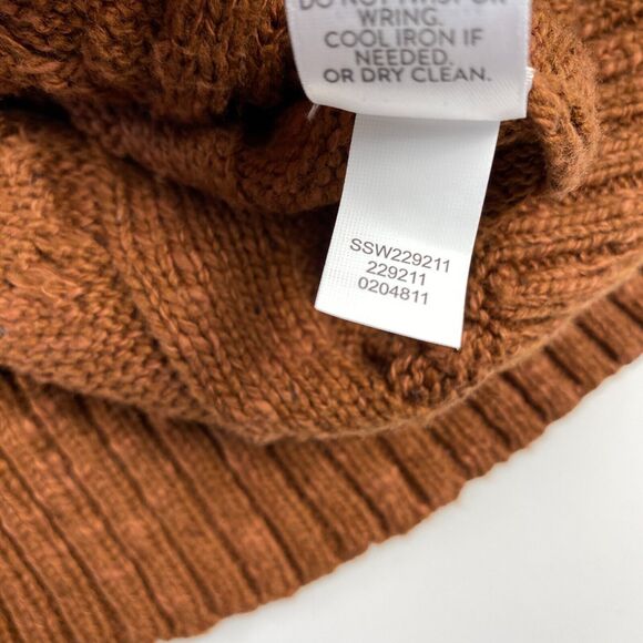 J.Jill Womens Cable-knit Cardigan Button Up Duster Sweater Auburn Sz Medium Wool - Picture 9 of 11